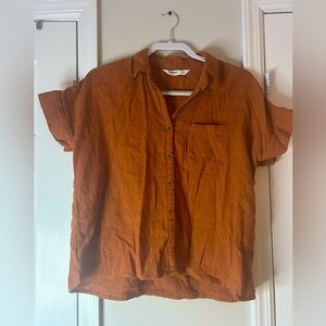 Sonoma Women's Button Down Shirt - Rust Orange